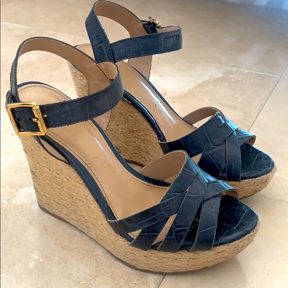 Black platform wedges